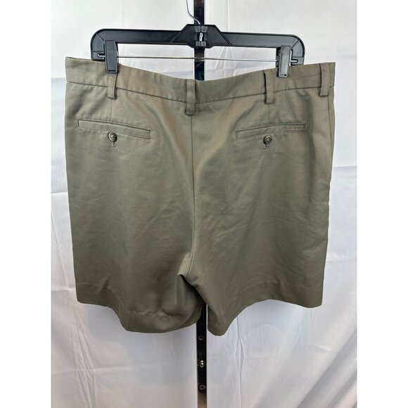 Izod Mens Olive Green Flat-Front Polyester Shorts Size 36 - Picture 4 of 5